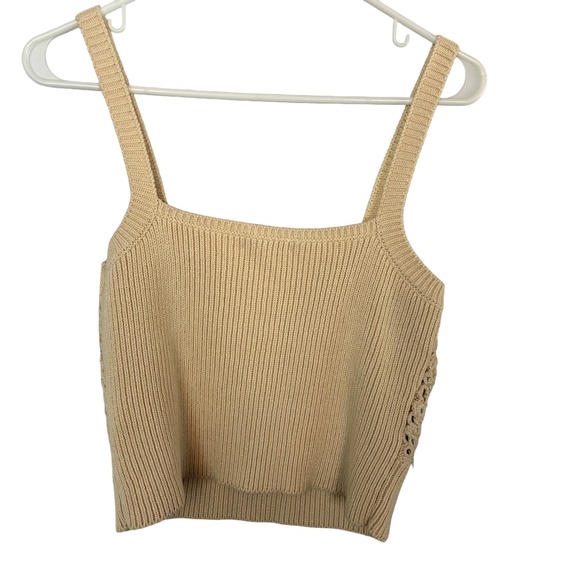 J.Crew Crochet Sweater Tank Top XS NWT | Cream Cottagecore Cropped Vest - Picture 3 of 3
